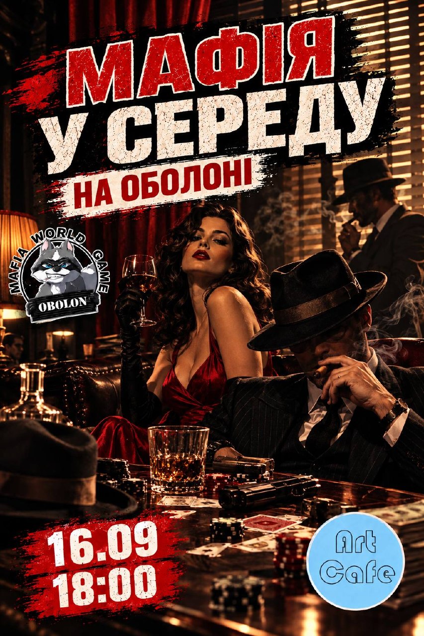 Мафія в середу 16.09 на Оболоні !
